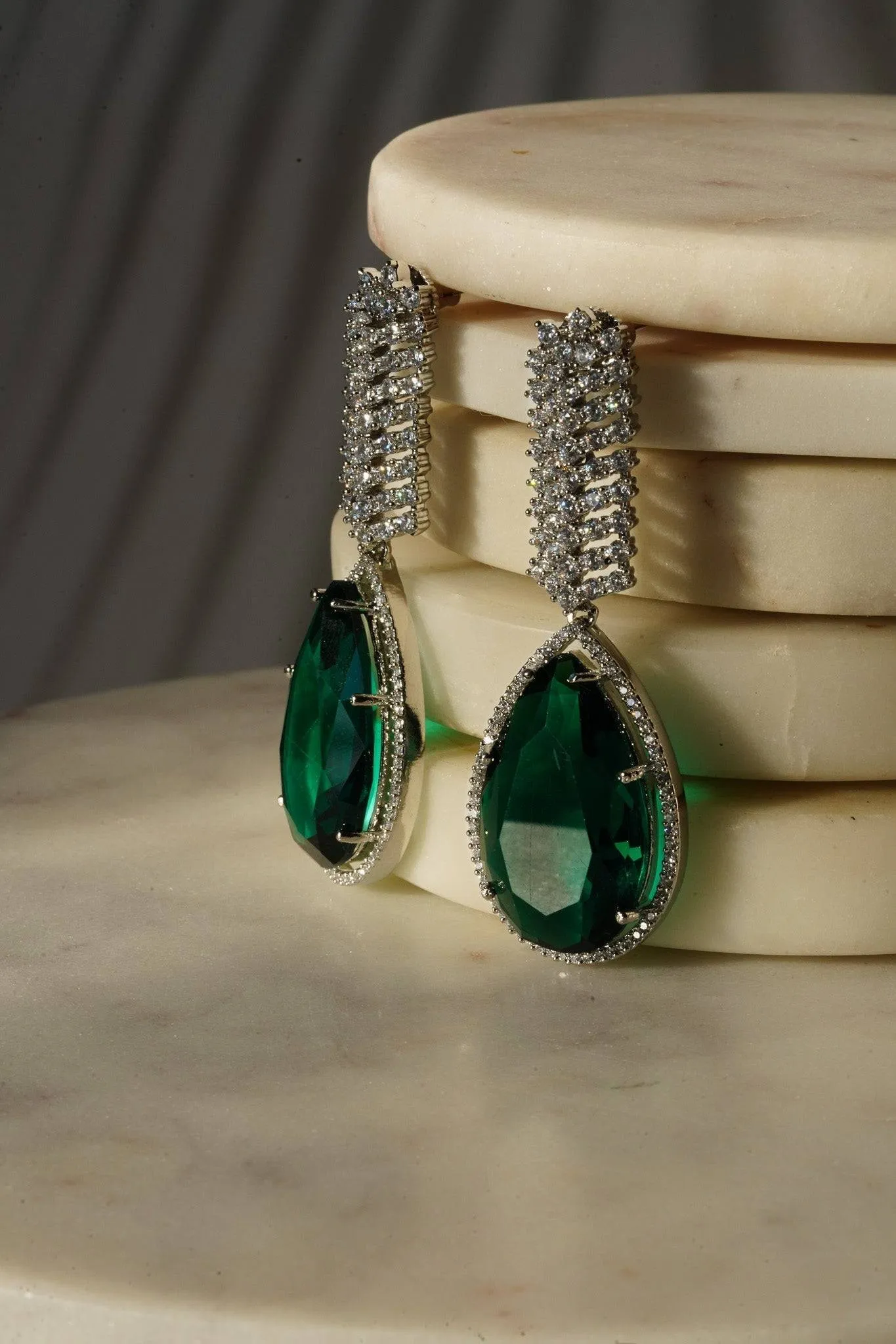 Sharmine - Pave Silver Diamanté Accent Necklace Set