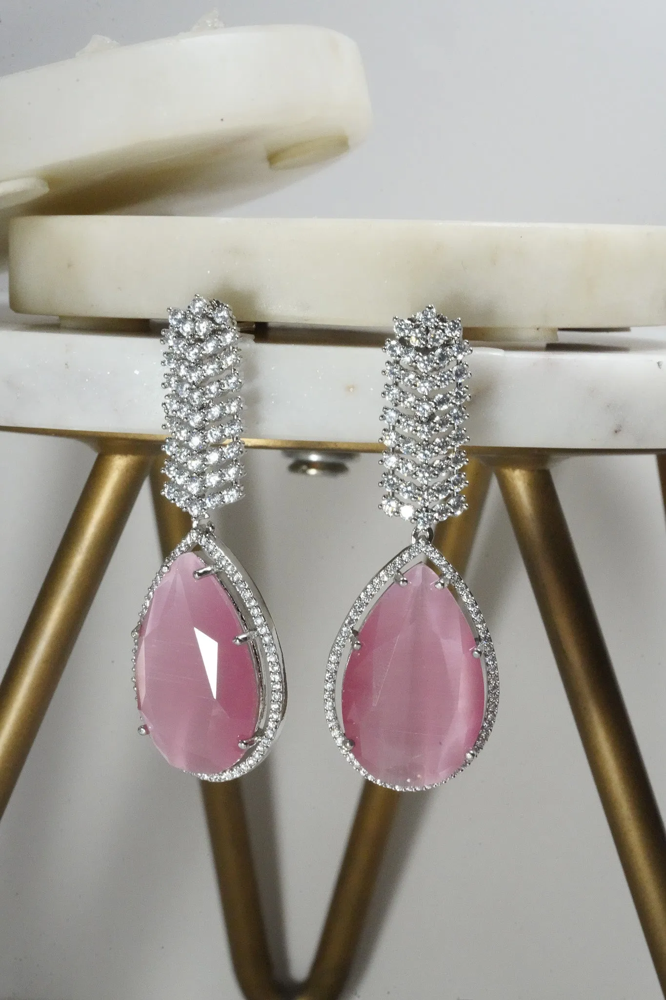 Sharmine - Pave Silver Diamanté Accent Necklace Set