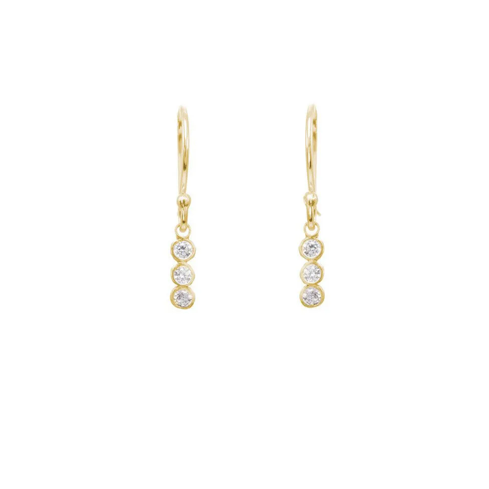 Short Seed Pod Solitaire Earrings