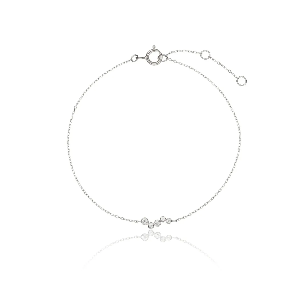 Silver Diamond Style Wave Bracelet