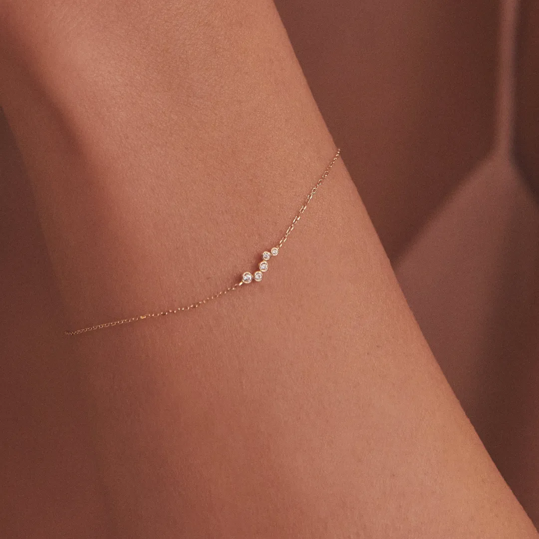 Silver Diamond Style Wave Bracelet