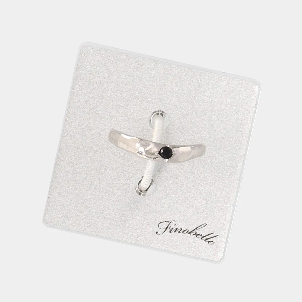 Silver Tone Texture Pinky Ring