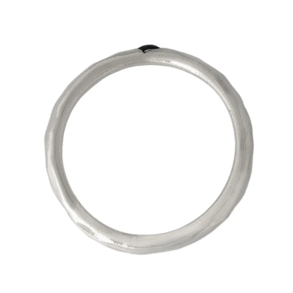 Silver Tone Texture Pinky Ring