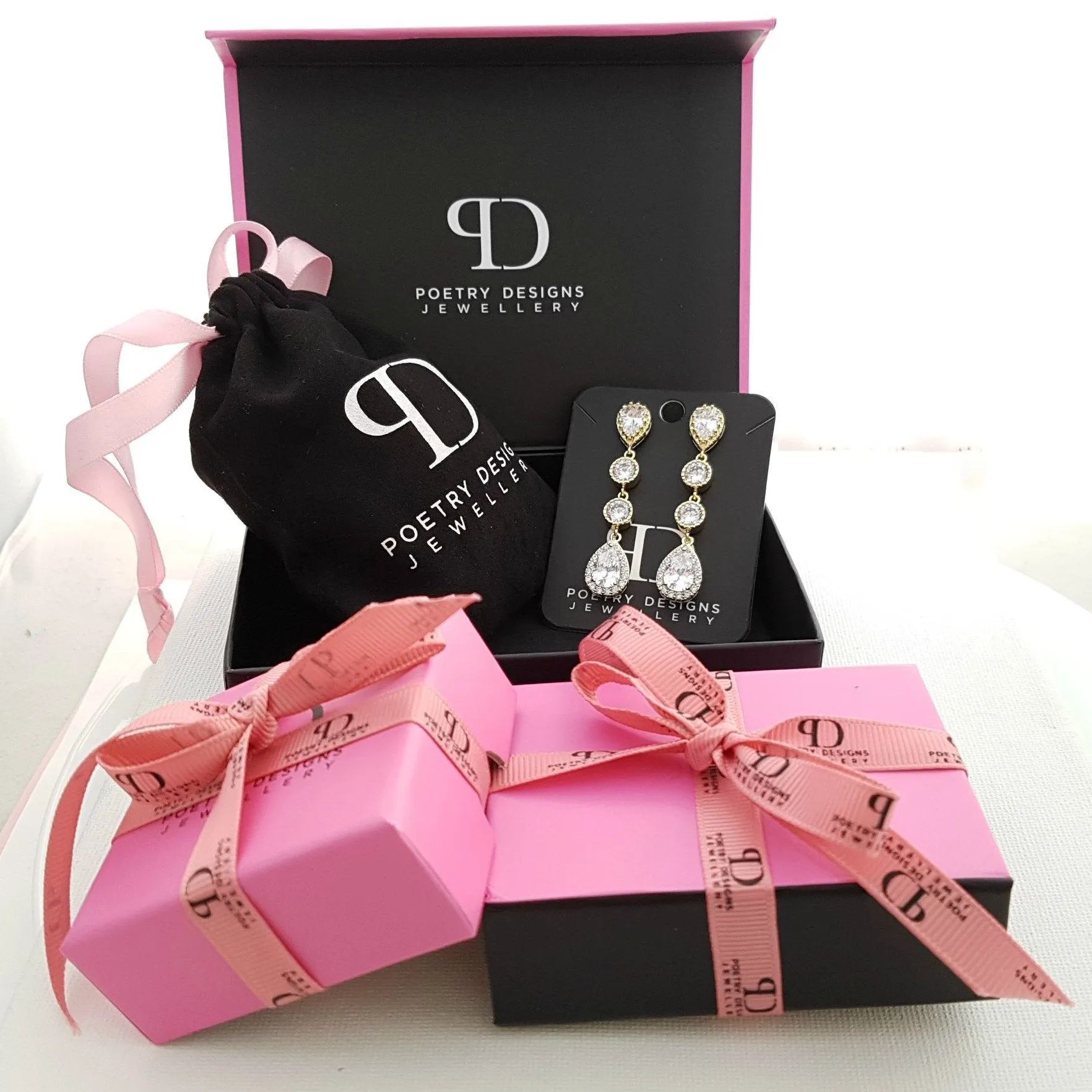 Simple Bridal Jewelry Set-3 Pcs- Silver & Pearl- Leila