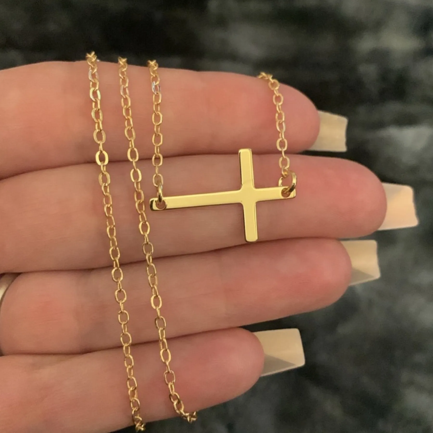 Simple Minimalist Gold Cross Necklace