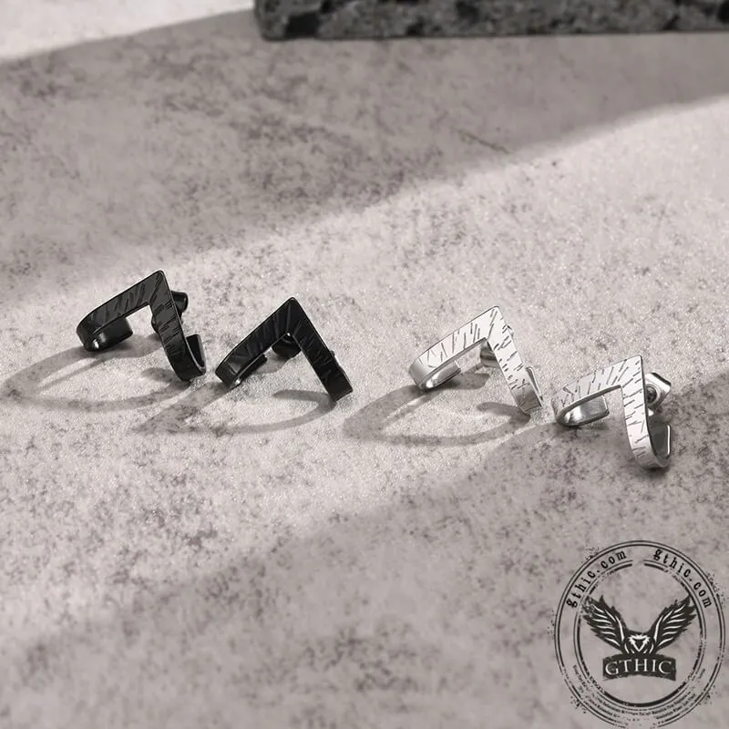 Simple V-shaped Stainless Steel Earrings