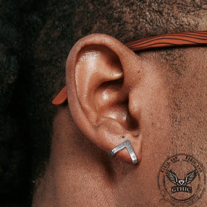 Simple V-shaped Stainless Steel Earrings