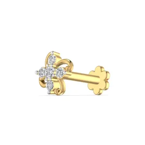 Sleek Design 0.08CT Diamond Nose Pin