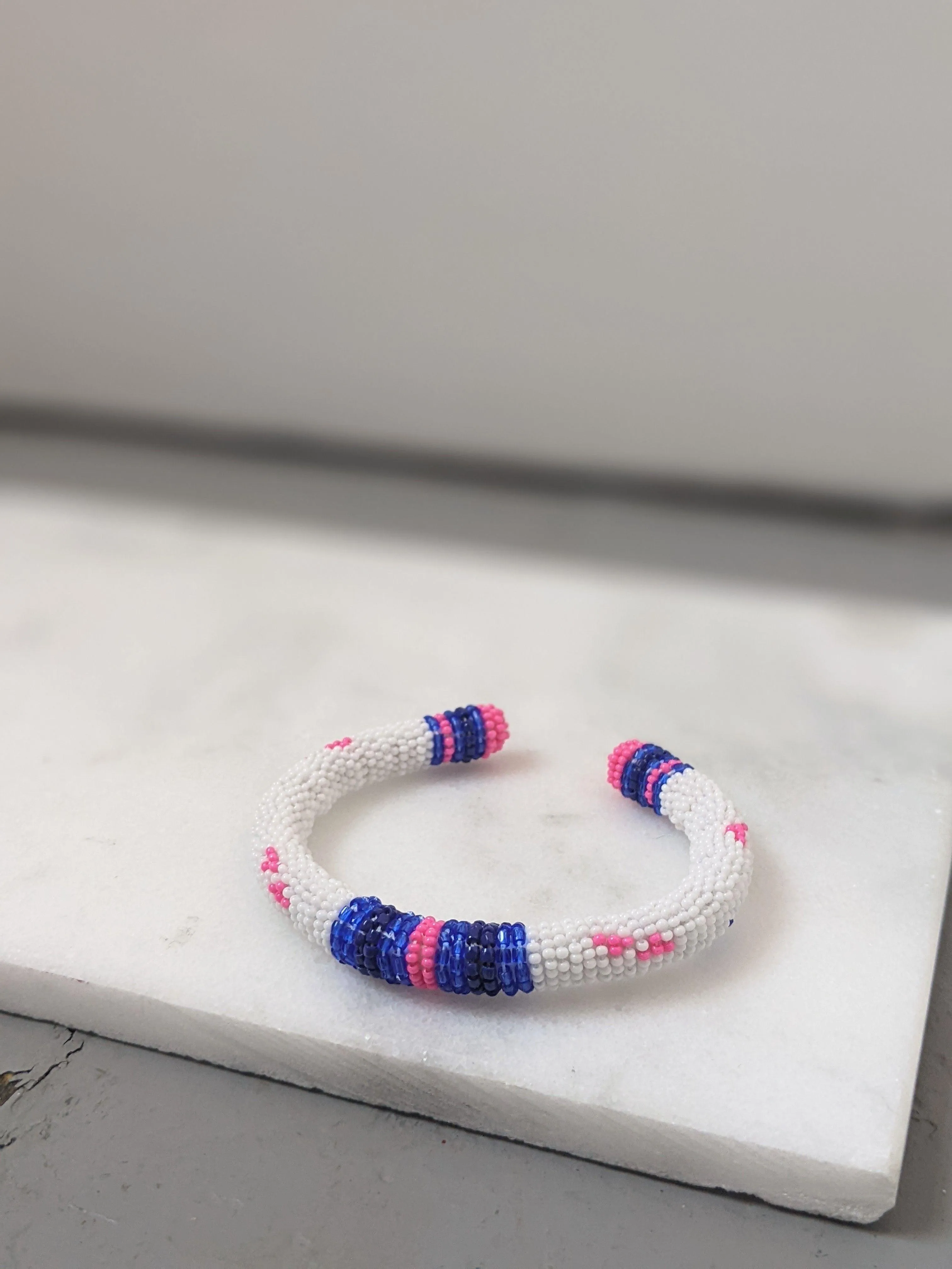 Sora Pink Beaded Cuff