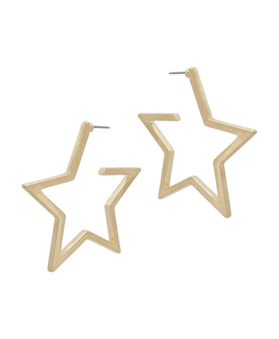 Starstruck Gold Open Hoop Earrings