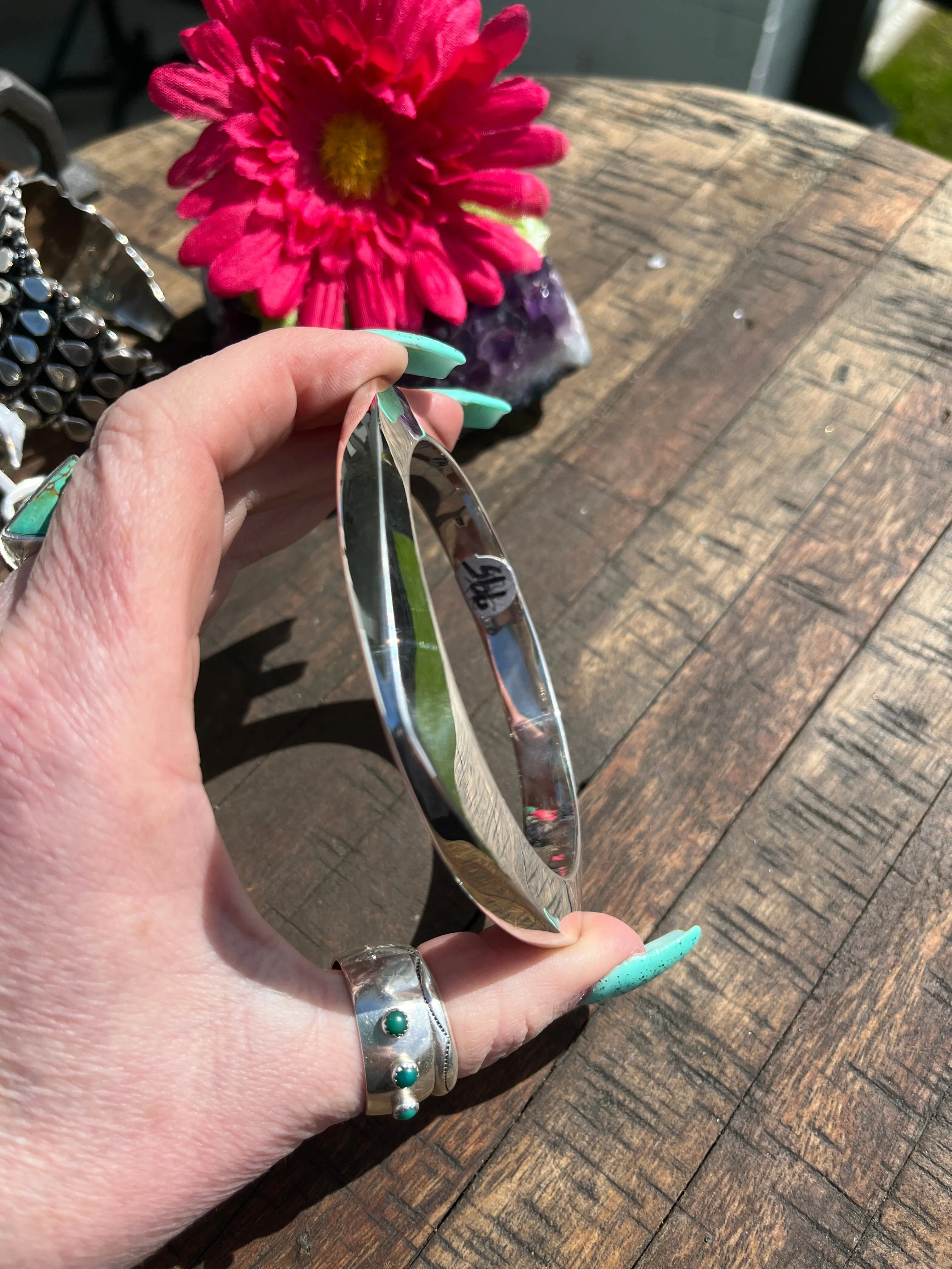 Sterling Pyramid Stacker Bracelet