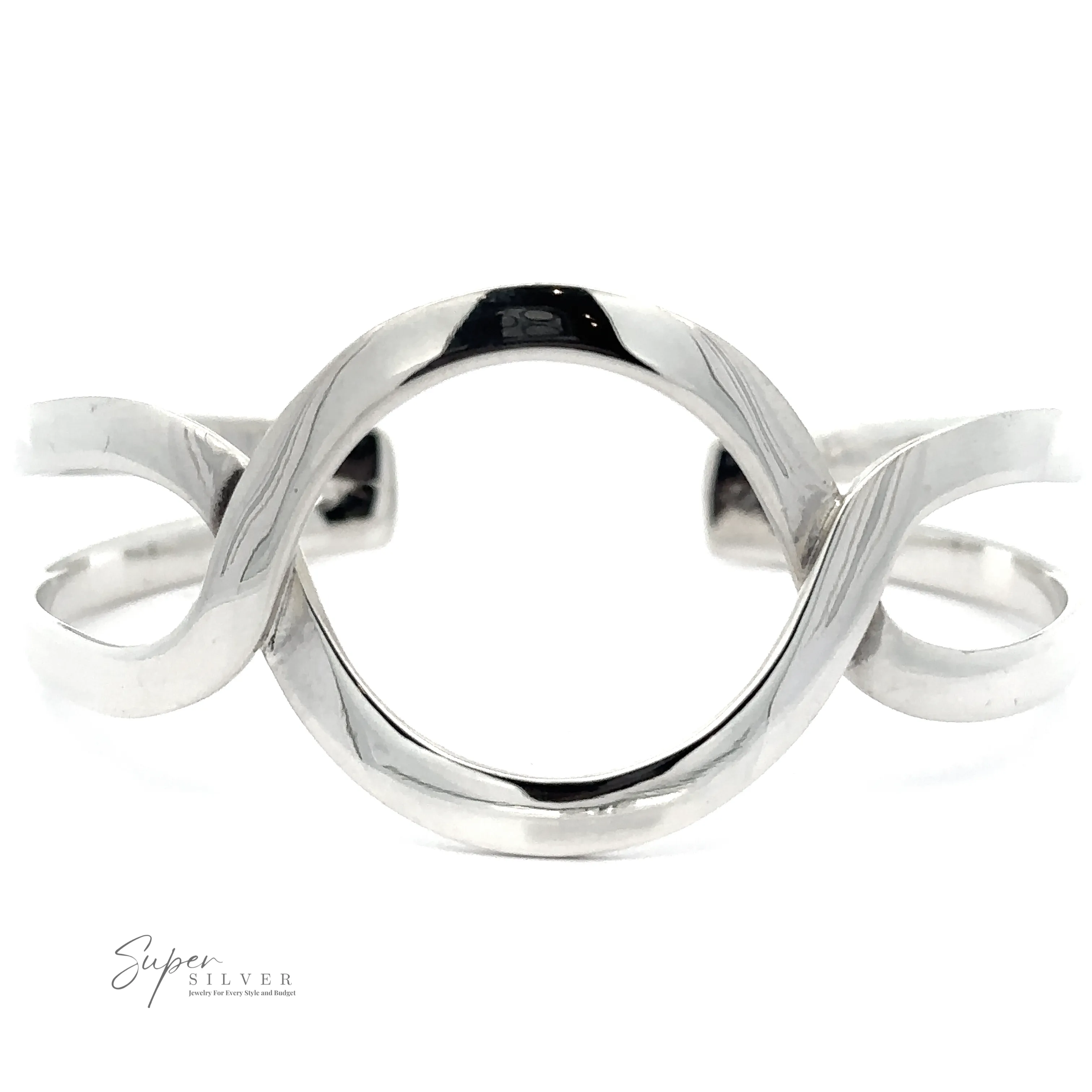 Trendy Twisted Cuff with Circle Design