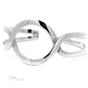 Trendy Twisted Cuff with Circle Design