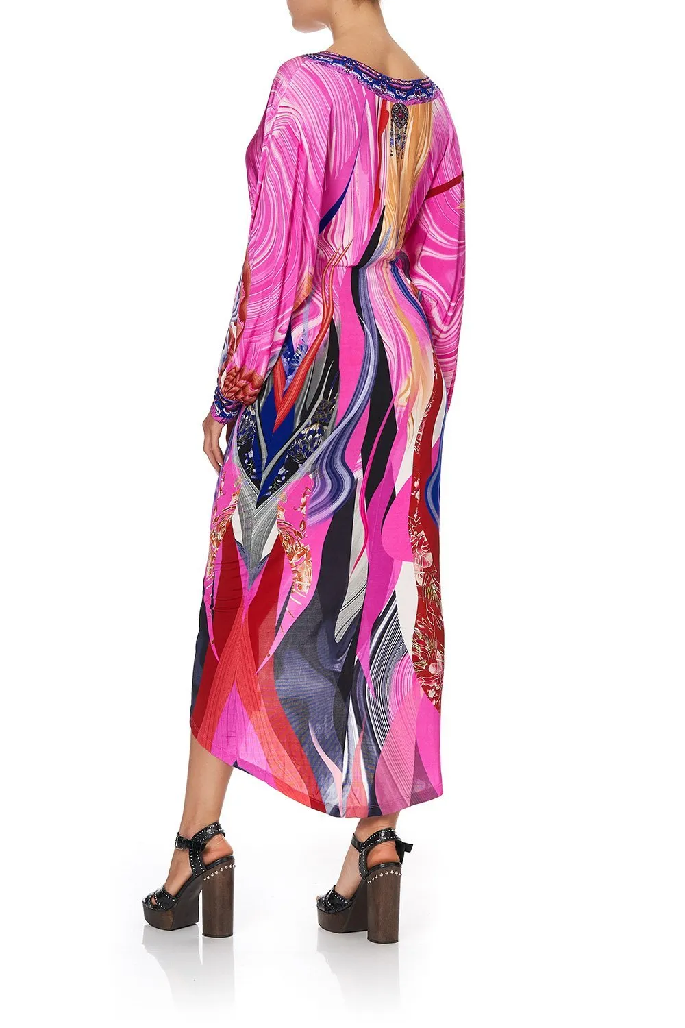 TWIST FRONT DRESS FOLK RIVER