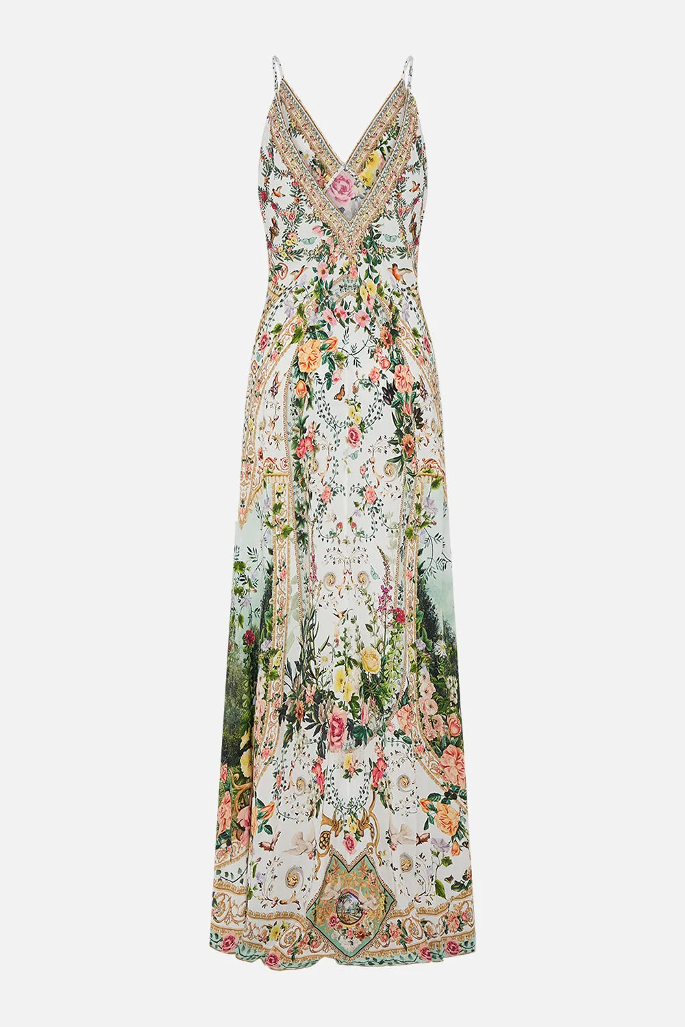 V NECK FULL LENGTH BIAS SLIP DRESS RENAISSANCE ROMANCE