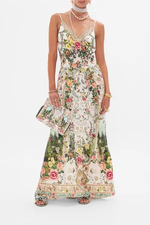 V NECK FULL LENGTH BIAS SLIP DRESS RENAISSANCE ROMANCE