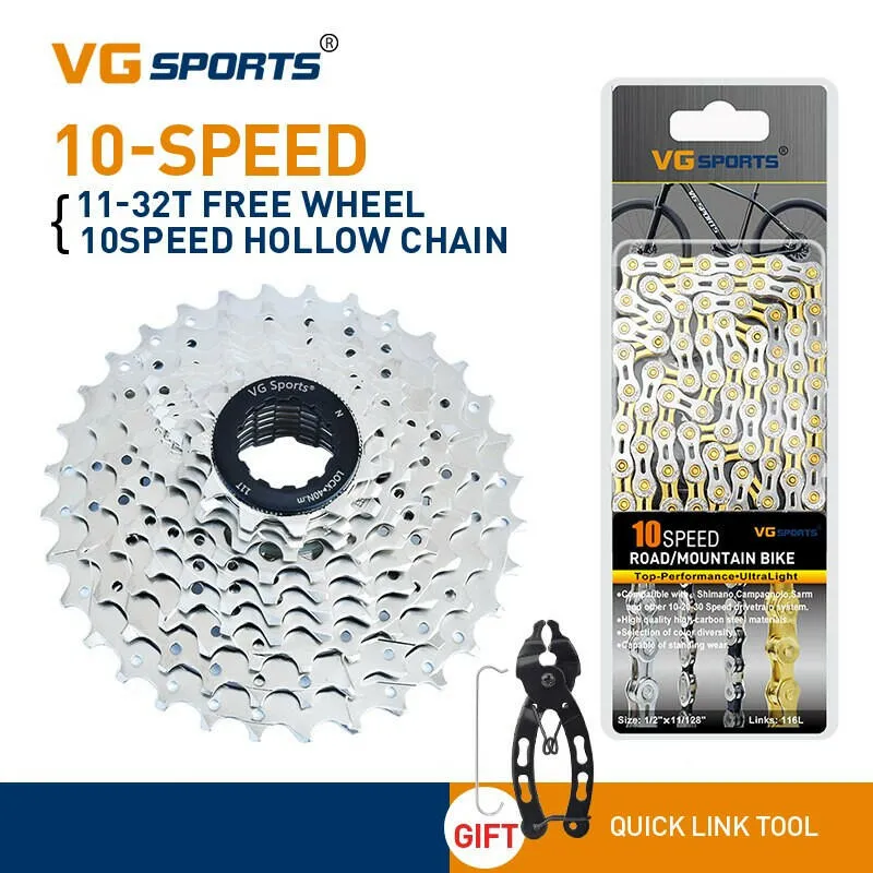 VG Sports 8 9 10 11 Speed Velocidade Bicycle Freewheel Road Bike Sprocket Cassette 9v 10v 11v EL Bike Chain Quick Link Tool Set