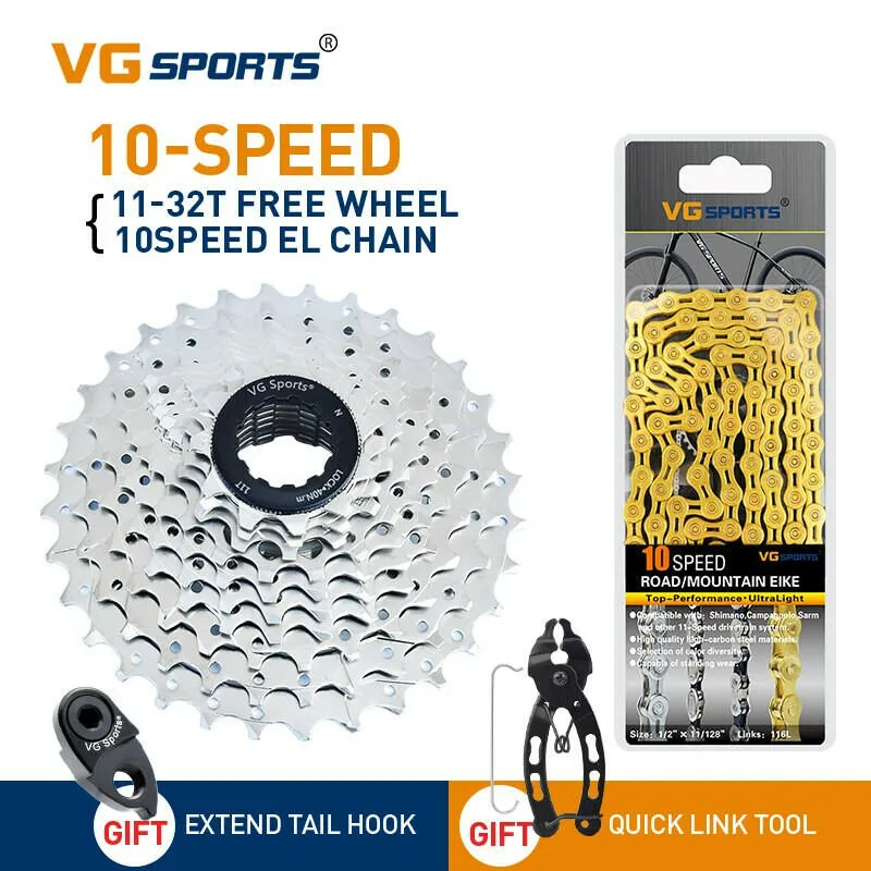 VG Sports 8 9 10 11 Speed Velocidade Bicycle Freewheel Road Bike Sprocket Cassette 9v 10v 11v EL Bike Chain Quick Link Tool Set