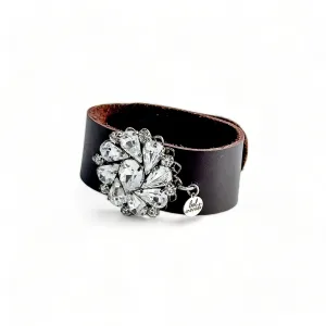 Vintage statement leather cuff bracelet