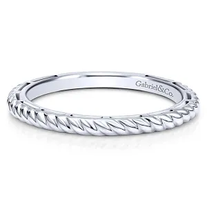 White Gold Stackable Ladies Ring