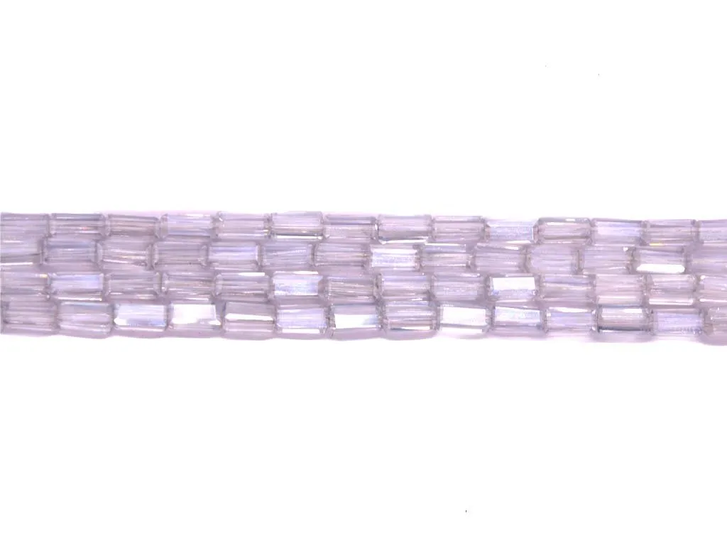 White Transparent Flat Rectangular Crystal Beads