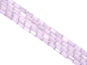 White Transparent Flat Rectangular Crystal Beads