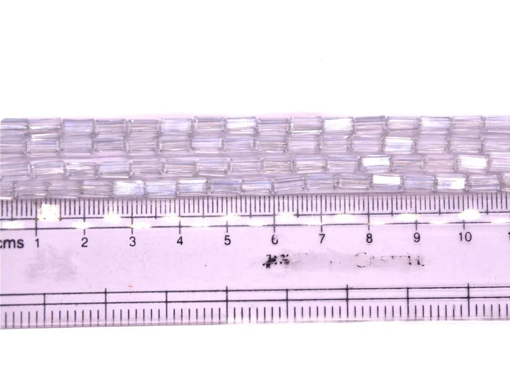 White Transparent Flat Rectangular Crystal Beads