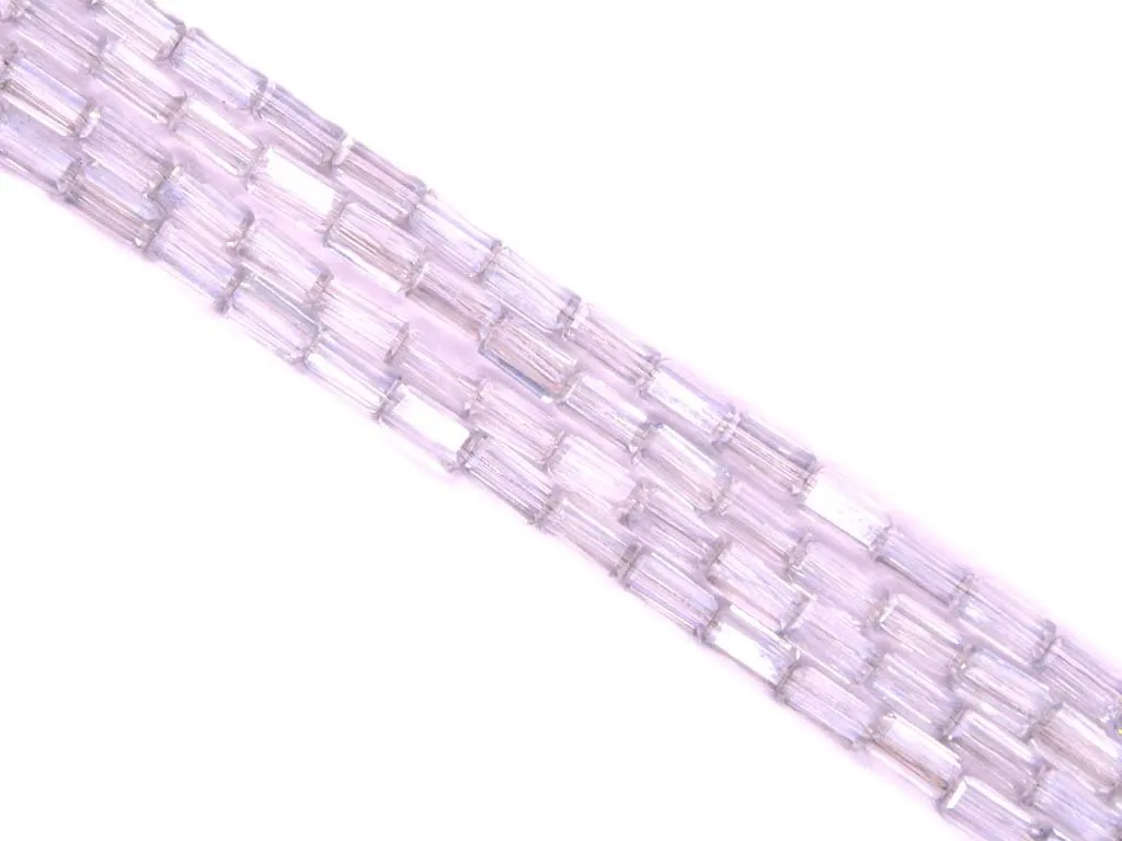 White Transparent Flat Rectangular Crystal Beads