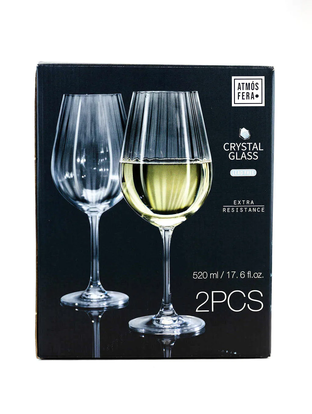 White Wine Crystalline Glasses Set of 2