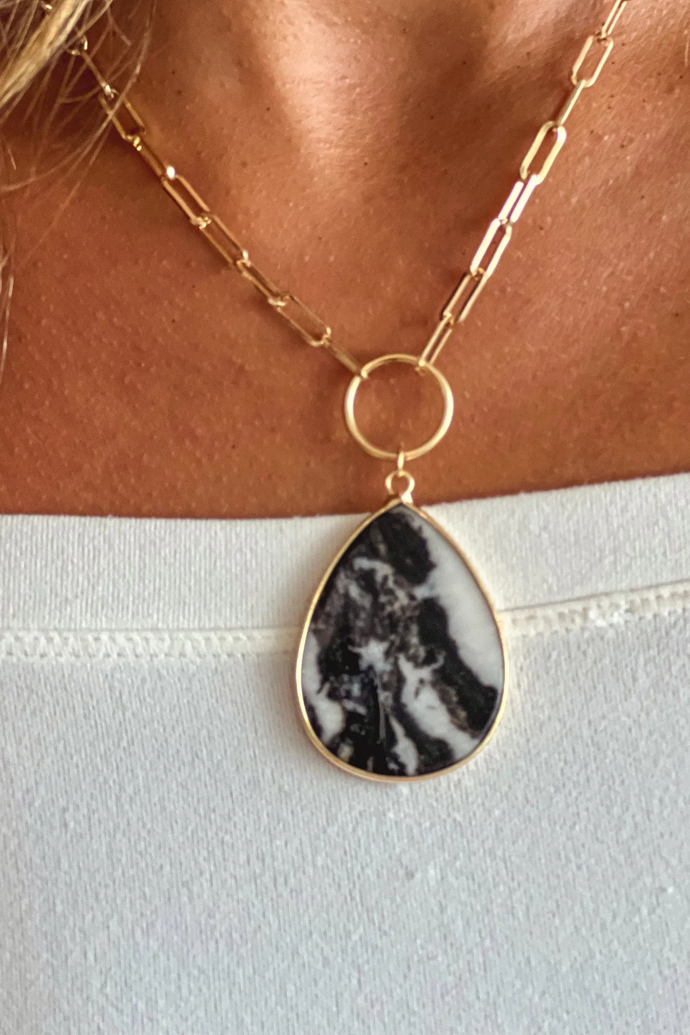 Zebra Jasper Pendant Necklace